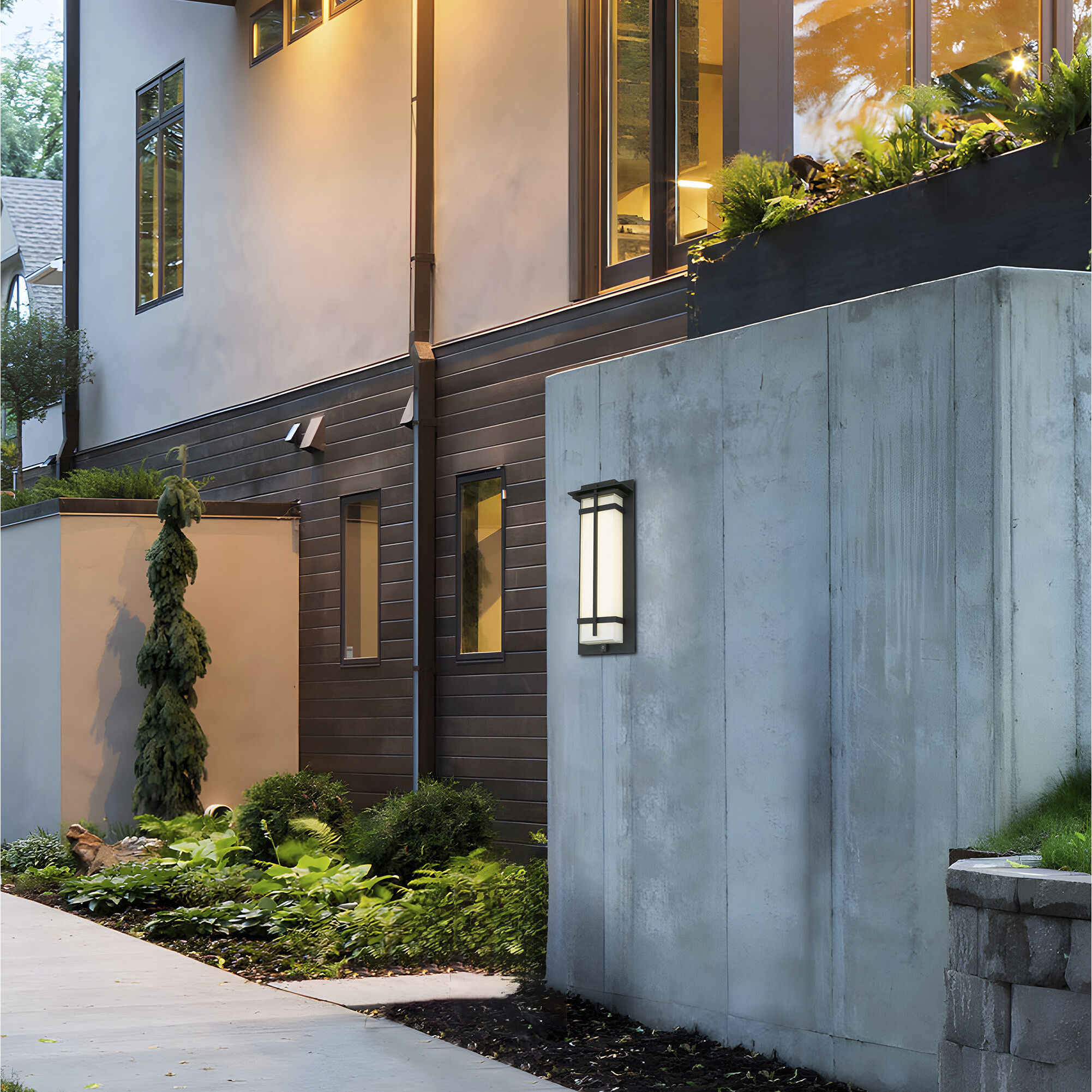 Frank LED 18 inch Sand Black Outdoor Wall Sconce